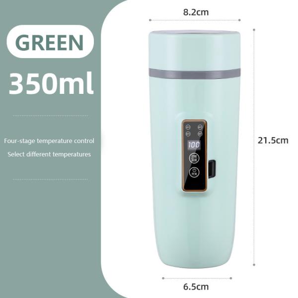 Copo de água portátil 12V / 24V Smart Display para carros Caminhão aço inoxidável 350ml