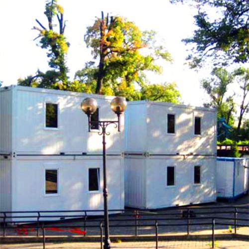 Red Floor Steel Storage Container Homes Waterproof Double Sandwish Panel Wall