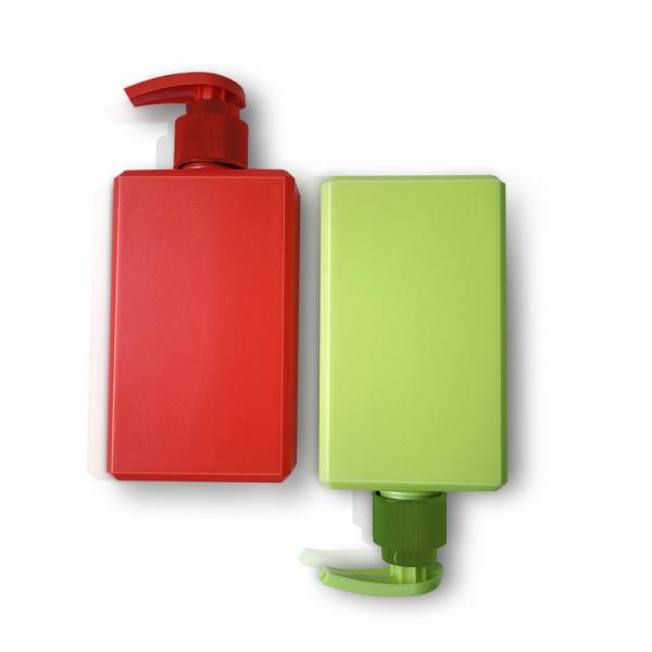 Square Shiny Red HDPE Cosmetic Bottles Colorful PP Plastic Lotion Pump