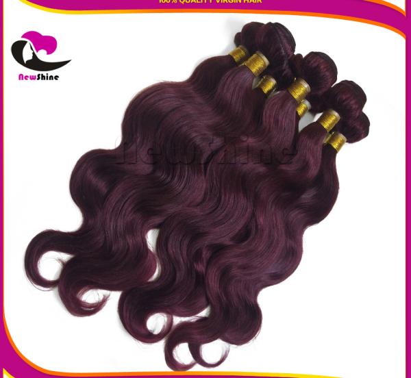 Guangzhou Wholesale 100% Human Hair Weaving Burgundy 99J#  Brazilian Virgin Hair Body Wave With 360 Full Lace Frontal