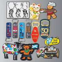 Abridor de garrafas magnético de frigorífico em metal 3D para souvenirs de viagem
