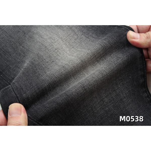 76% Cotton Stretch Yarn-Dyed Denim Fabric 12 oz Black Crosshatch Slub for Men/Women Apparel Workwear