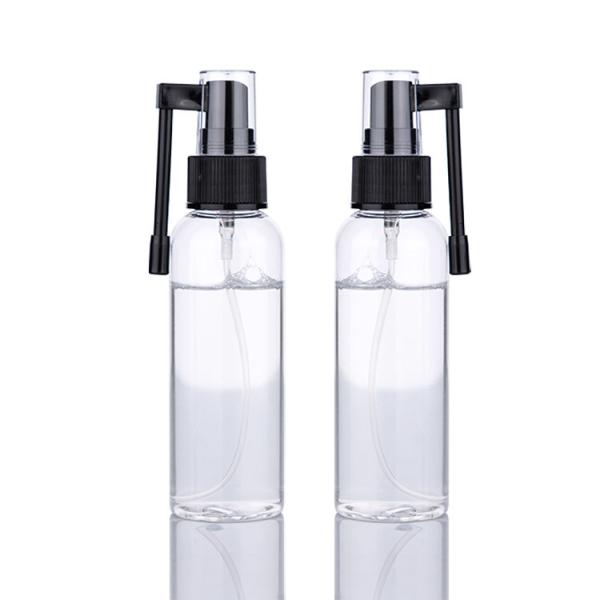 18/410 Botão de spray nasal de plástico preto sanitário e estéril para fácil transporte.