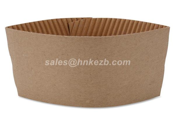 Brown Corrugated Custom Coffee Cup Sleeves Recyclable For Hot Coffee