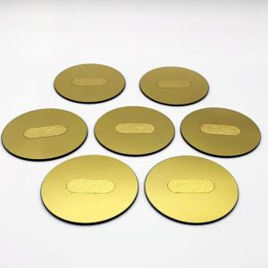 Placa de Vidro de Quartzo Dourada com Dióxido de Silício Óptico Redonda Quadrada