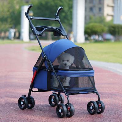 Collapsible Pet Stroller Wheelchair , Custom Dog Carriage Stroller