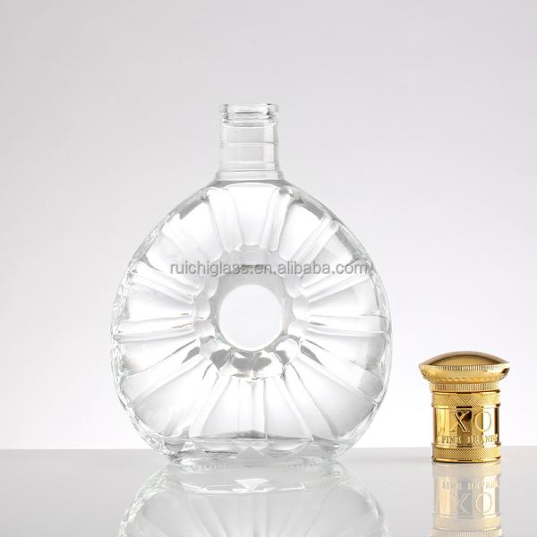 Custom Make Brandy Glass Bottle With Cap 250ml 500ml 750ml For Beverage Customization