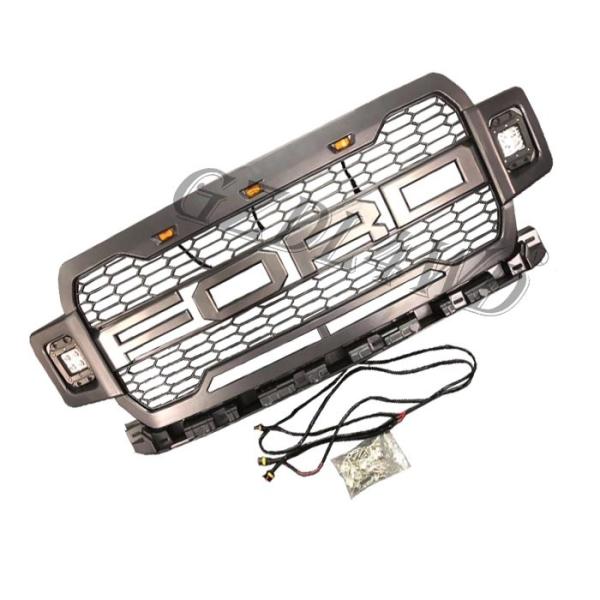 ABS Grey Color Front Bumper Grill For Ford F150 2018  Direct Replacement