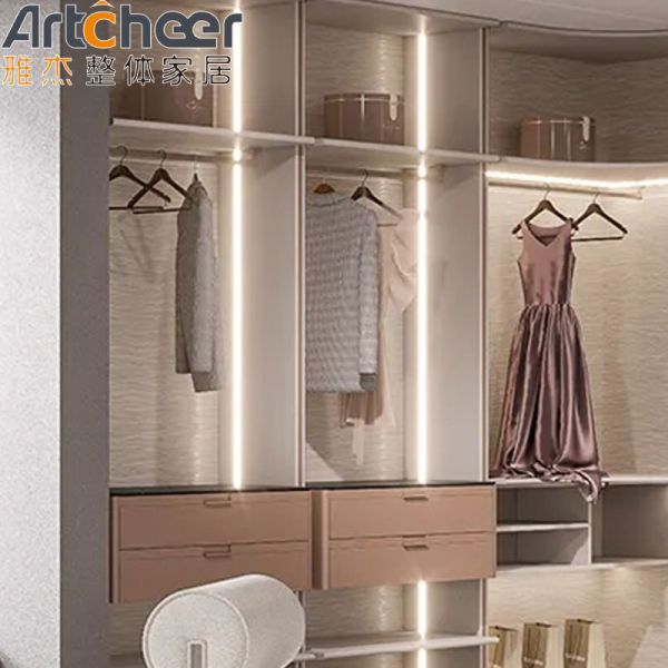 Modern Stylish Eco-Friendly Walk-In Wardrobe with Customized Size and Dresser Cabinet