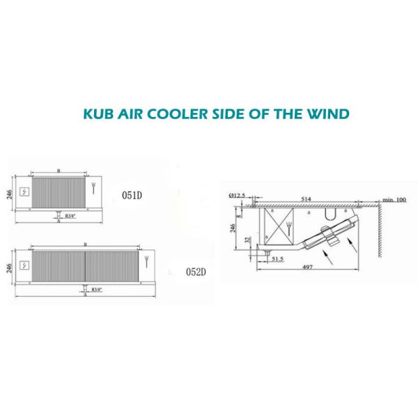 DFJ052D  Compressor Room air Cooler and Heater Refrigeration Heat Exchange Equipment with High Quality Aluminum Coating