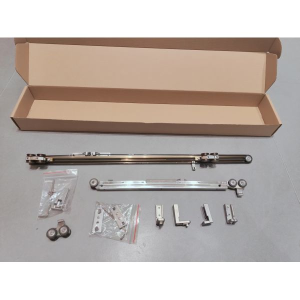 Glass Shower Hinge featuring tempered safety glass and sunken bottomless track for smooth quiet sliding and easy cleaning