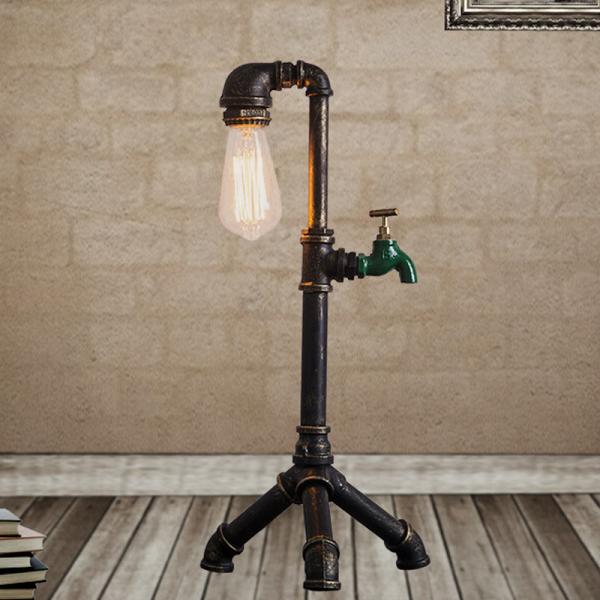 Steam punk industry wind table light Edison E27 lamp study office bedroom living room desk light(WH-VTB-29)