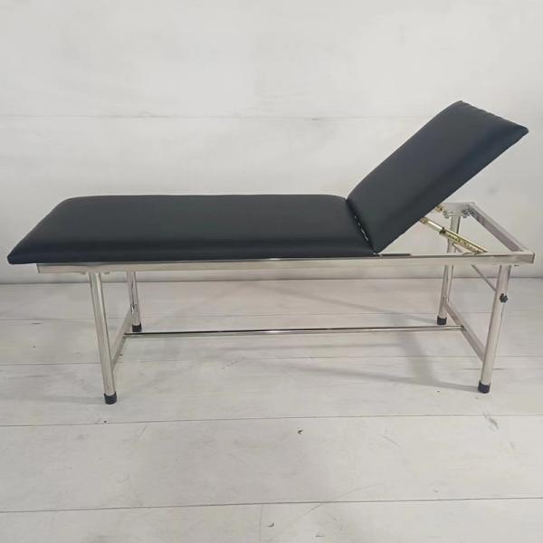 Professional Stainless Steel Examination Couch With Adjustable Headrest & Integrated Paper Dispenser