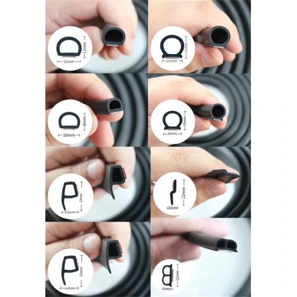 Black Weather Stripping Seal Strip for Doors/Windows D Z P Rubber Self-Adhesive Weatherstrip Gap Blocker