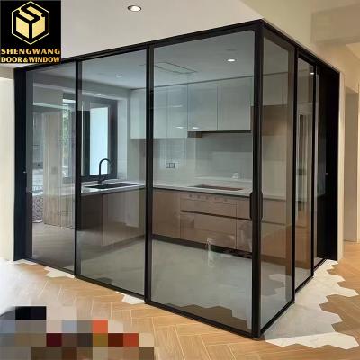Salón de estar Dormitorio de aluminio puerta de cristal con bisagras puertas de aluminio con bisagras 35 - 45mm