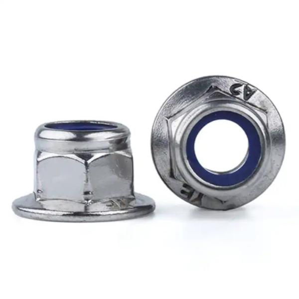 DIN 6923 Gr5 Титановые фланцевые гайки M5 M6 Шестигранные фланцевые нейлоновые вставки Самоконтрящиеся гайки Пескоструйная обработка