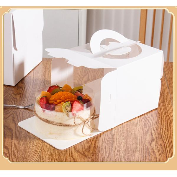 Белое открытое окно 3-дюймовое 4-дюймовое 6-дюймовое 8-дюймовое коробка для торта из неокрашенной бумаги