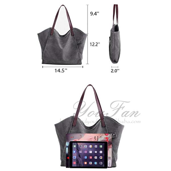 Weekend Shopping Bag Work Bag Canvas Shoulder Bag