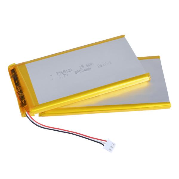 Bloco 7565121 3.7V 8000mAh de Ion Polymer Rechargeable Lipo Battery do lítio