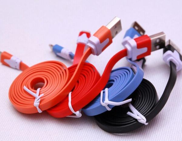 1M 3m data cable Noodle Flat USB 2.0 usb cable usb charging cables for iphone 5 6s plus S6