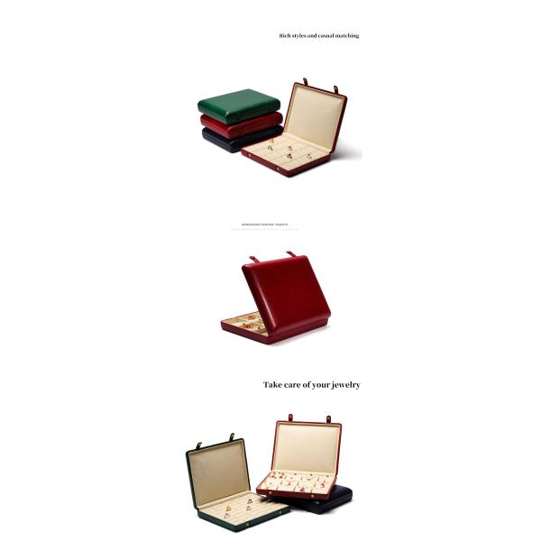 Boîte à bijoux en cuir à grains de cailloux boîte de rangement pour oreille pendentif