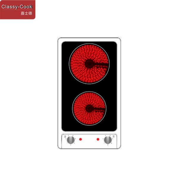 12 In. Knob Control Timer Stainless Steel Shell Ceramic Radiant Electric Cooktop