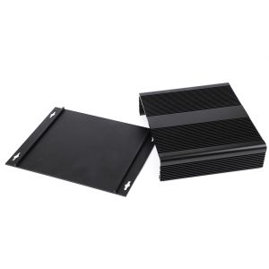 204x48x150mm Extruded Large Aluminum Enclosure With Heatsink Sides In Black Silver Color