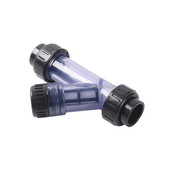 Industry 1 Inch Transparent PVC Y-Strainer with Socket/Thread Connection and Handle