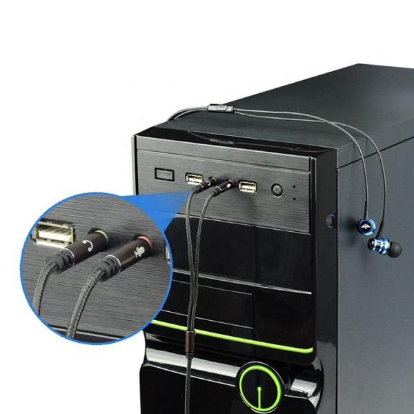 High Quality Splitter 1 Female to 2 Male Headset 3.5mm Jack Audio Mic Cable