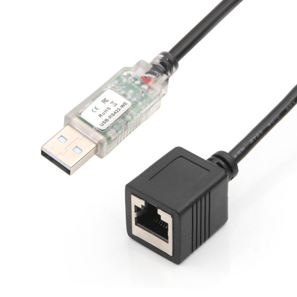 USB 2.0 to 8P8C Serial Converter Cable, Shielded for Industrial Use
