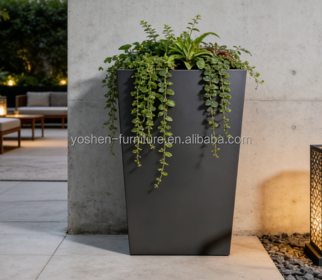 23'' Commercial Large Aluminum Rectangular  Planter Box  With Drainage Holes for Commercial & Residential Landscaping