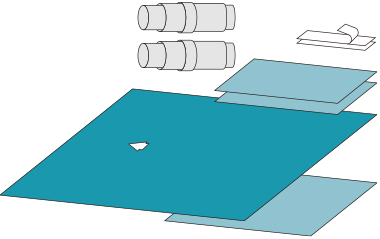 Reinforced 20-60g Surgical Dental Pack Disposable Dental Drapes With Adhensive Fenestration