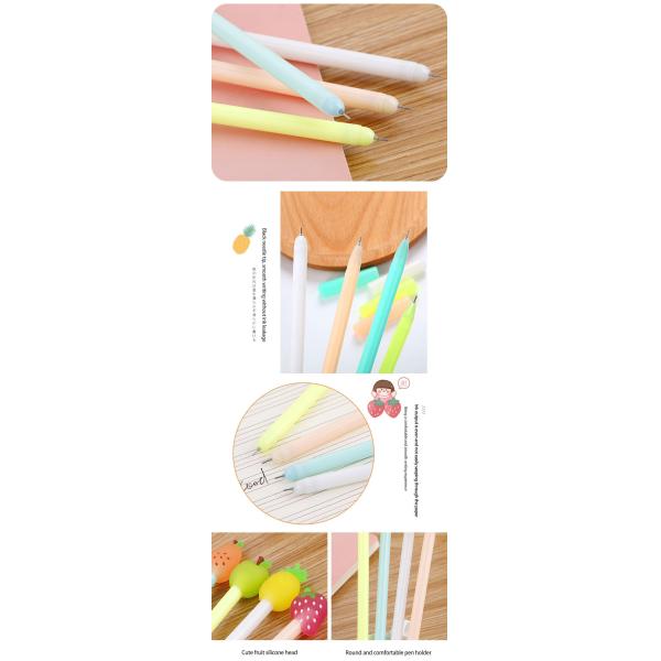 Cute dessin animé Fruit Créeant Gel encre Plume Fraise Poire Pomme Ananas Plume neutre