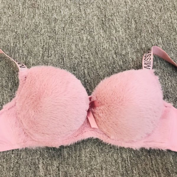 Underwear Bra Set Plush Fabric Underwire Plush Bra Rhinestone Strap Bra Large Size Wholesale 46-52 C Cup Women