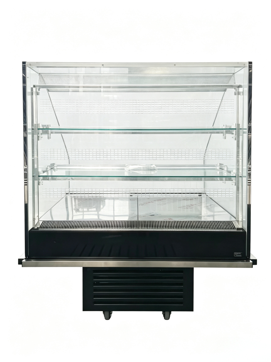 R290 Open Display Chiller With Transparent Body & Auto Water Evaporation