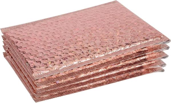 CTCX Custom Mailing Shipping Metallic Holographic Padded Insulated Mailers Foil Glitter Bubble Mailers Metallic Bubble Gift Bag