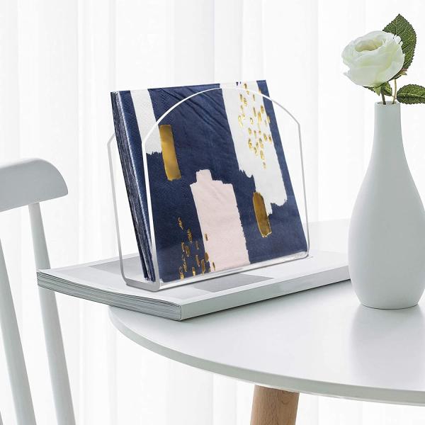 Acrylic Napkin Display Rack Stand Pen Magnetic Holder Advertising 5 Inch