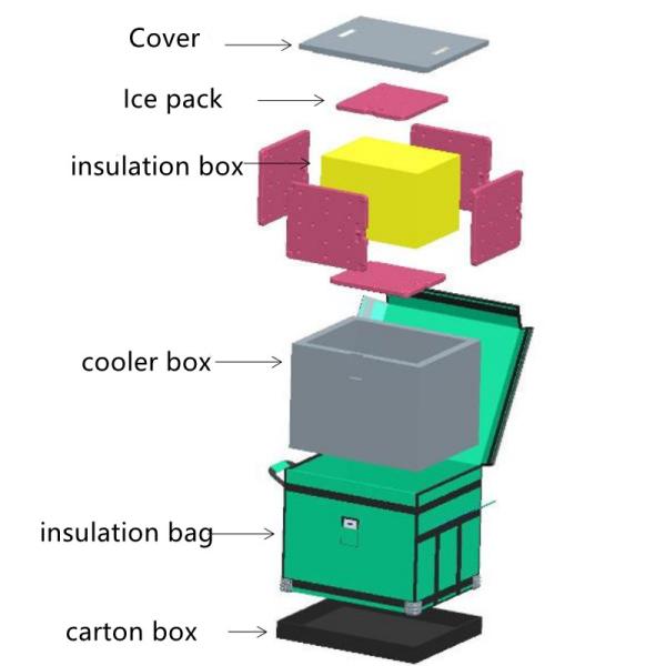 Customize Insulated Ice Cooler Boxes 30Liters Medical Vaccine Cooler VPU Box for 48hrs Transportation