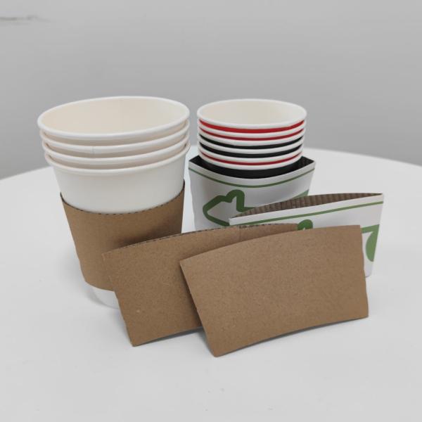 Disposable Coffee Cup Sleeves Design for Double Corrugated Paper Cup Jackets