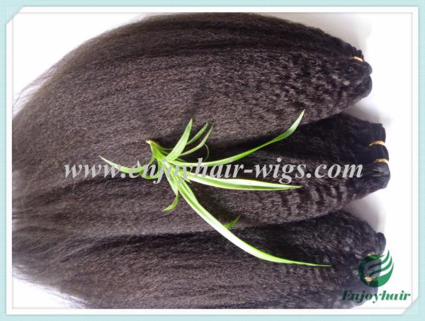 Peruvian 5A virgin remy hair weave ,natural color(can be dye) kinky straight 10''-26''