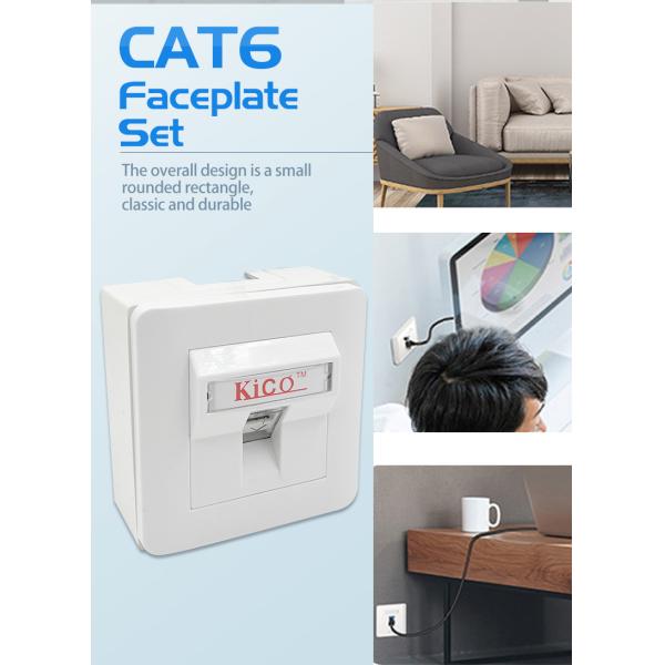 Kico Cat6 RJ45 1 Порт Тип 86*86 Сетевой фасад Стенный фасад с ключевыми разъемами