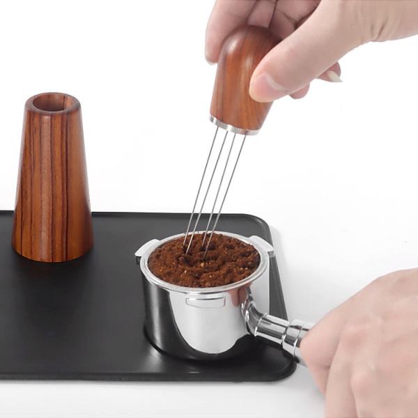 Remueur de café, outil professionnel de distribution de mélange d'Espresso distributeur de poudre de café distributeur de manipulation à la main, aiguille de café en bois,