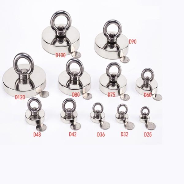 Permanent Neodymium Round Fishing Magnets Cup Pot Magnet Kit with Super Pulling Force