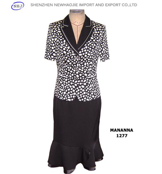 Black wave point lady two-piece suit