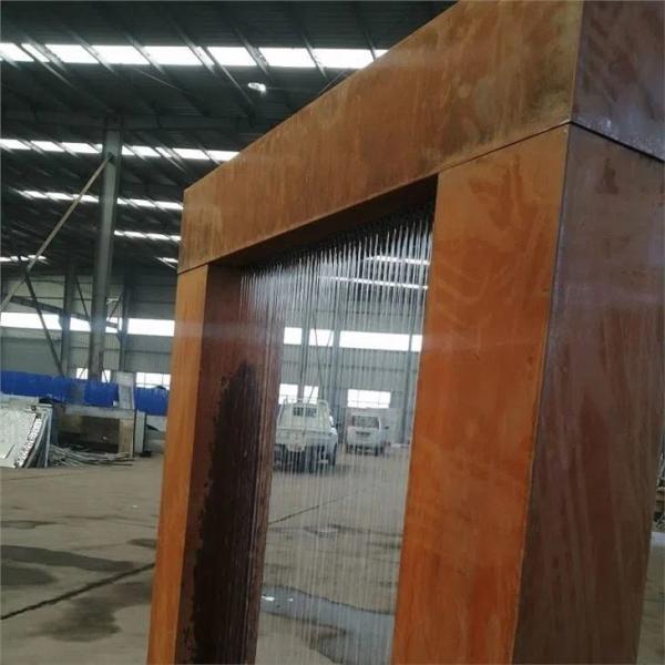 Modern Weathering Steel Corten Steel Wall Water Feature ISO9001