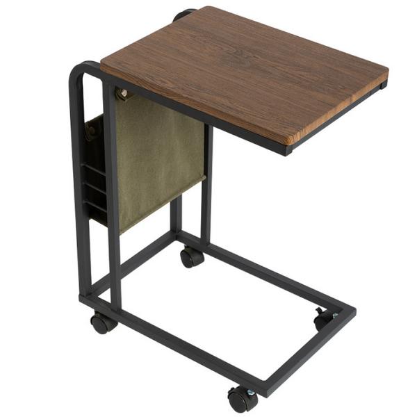 Wood Top 45cm Length Portable Folding Laptop Desk Detachable Metal Frame