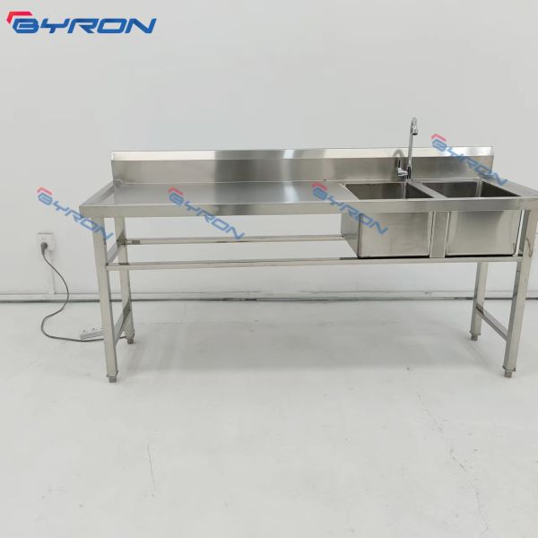 Customization Stainless Steel Sink Bench Commercial Sink Bench With Splashback