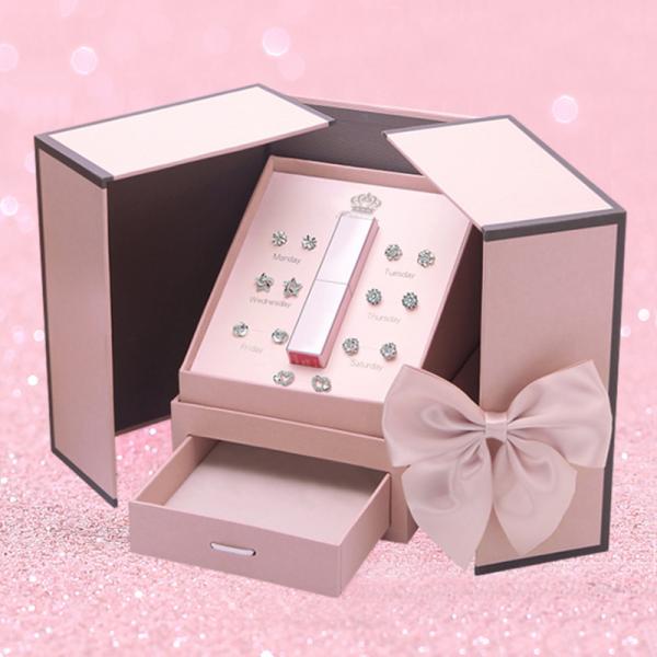 Ультрафиолетовое покрытие пользовательский дизайн логотипа Двухдверная картонная коробка для подарков на День Святого Валентина