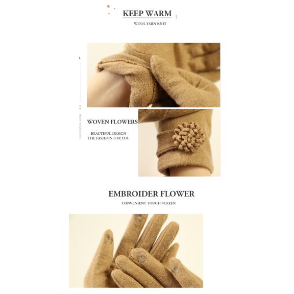 Moda 22x16cm a prueba de viento invierno al aire libre cálidos guantes térmicos de lana para mujer
