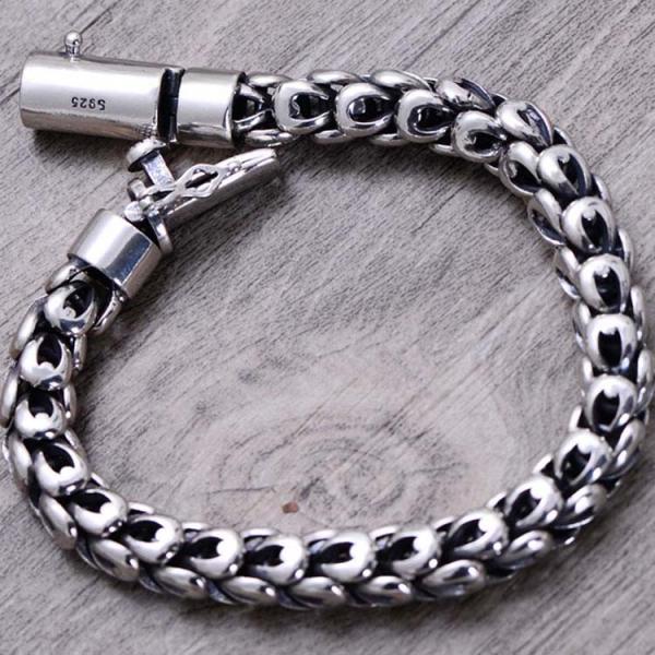 Chunky 925 Sterling Silver Dragon Link Chain Men Bracelet (058041)